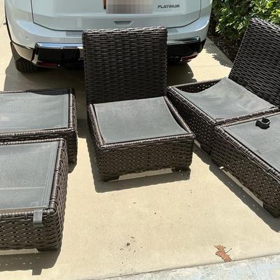 5-Piece Wicker Woven Patio Chairs