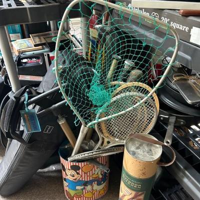 Fishing net, racquets 