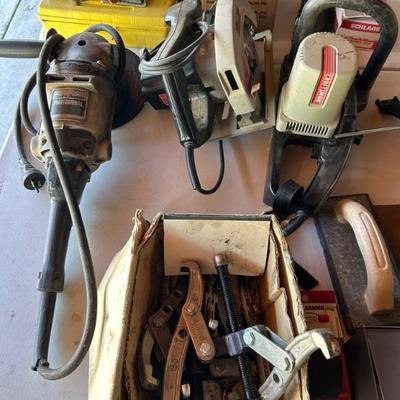 Angle grinder, circular saw, chainsaw
