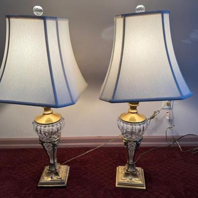 Auction Lot # 16 - Brass and Glass Lamps