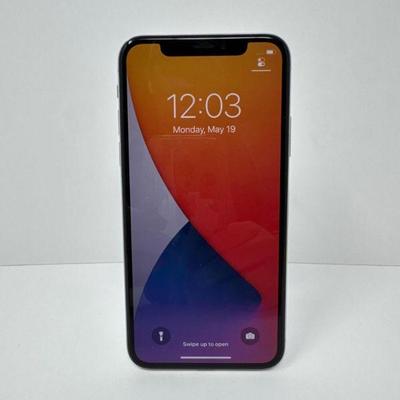 Apple iPhone X 64 GB Silver – iOS 14.5, AT&T, 56 GB Free	