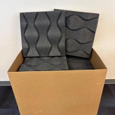 27-Pack 23×23″ 3D Felt Wall Panels w/ Velcro – Wavy Acoustic Tiles	