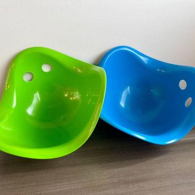Set of 2 Bilibo Toys by Moluk – Green & Blue Shell Seats for Kids	