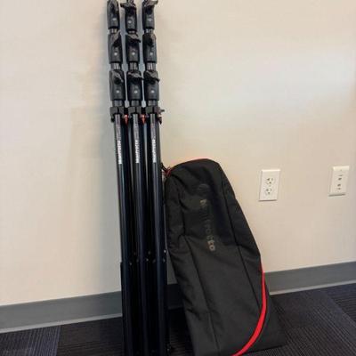 3-Pack Manfrotto 1004BAC Heavy-Duty Light Stands +Bag Est. Value $600	