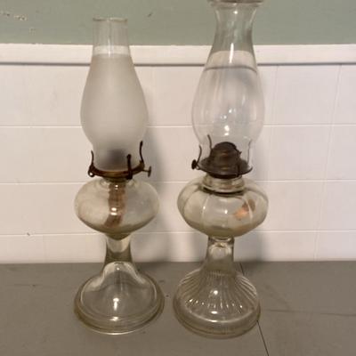 Vintage Clear Glass Oil Lamps