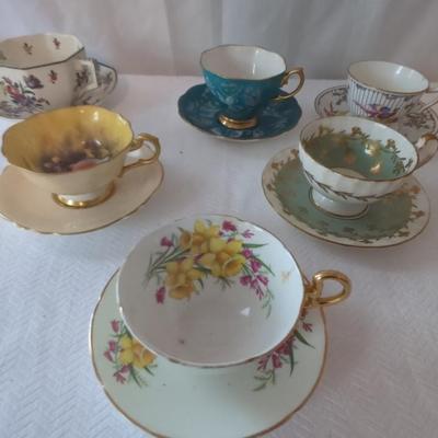 Vintage English Teacups & Saucers Lot Of 6 Sets