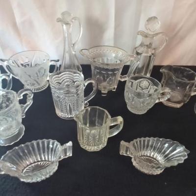 Collection Of Decorative & Cut Glass Serving Pieces Lot Of 13