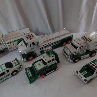 Assorted HESS Trucks, Cars & Backhoe Models