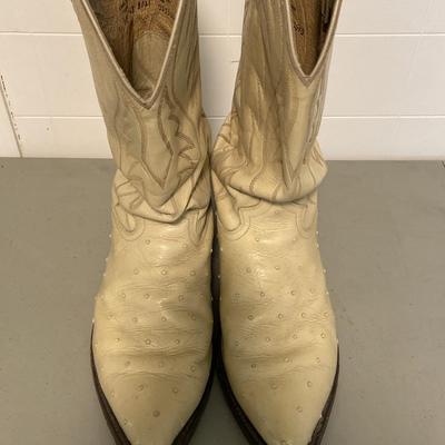 Justin White Cowboy Boots Size 11EE
