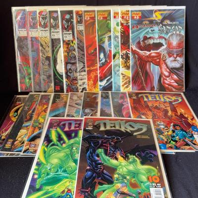 Comics “Spawn” (6), “S” (5) & “Tellos” (11)