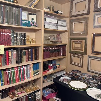 Books, frames, plates 