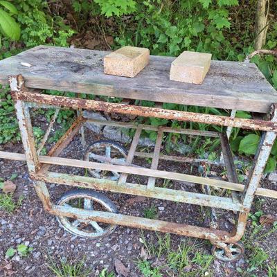 Sale Photo Thumbnail #7: Vintage industrial metal cart