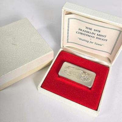 Sterling Silver Franklin Mint Christmas Bar (1978) – 65g .925 in Original Box
