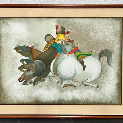 Graciela Rodo Boulanger "Trois Chevaux" Print - Framed 25x32”