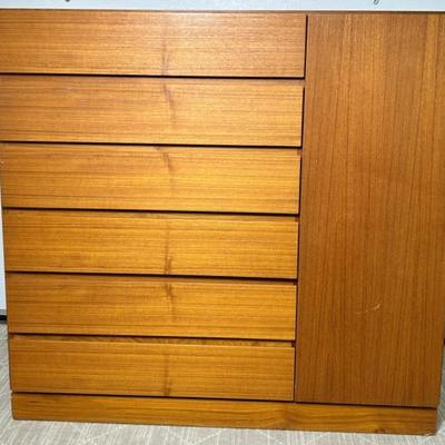 Scandinavian Style Modern Wood Veneer Dresser - 45X18X43”