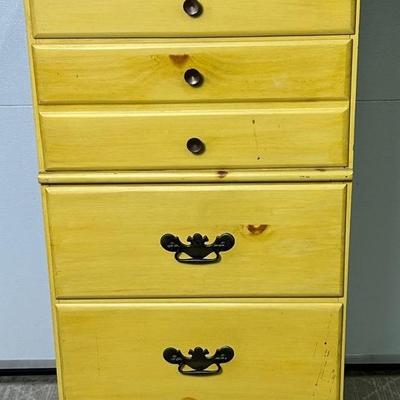 Vintage Wood Stained Lingerie Chest, 19 X 17 X 44”