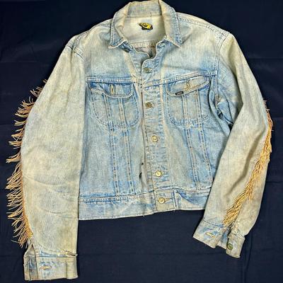 Vintage Lee Custom Fringe Denim Jacket - Mens M/L