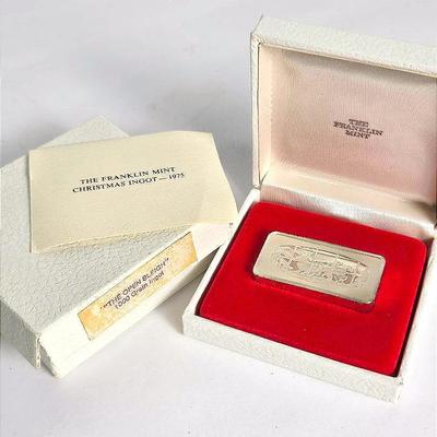 Sterling Silver Franklin Mint Christmas Bar (1975) – 65g .925 in Original Box"