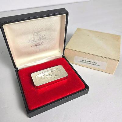 Sterling Silver Franklin Mint Christmas Bar (1980) – 65g .925 in Original Box"