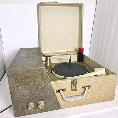 Vintage RCA Victor Tube Portable Suitcase Turntable Model 9-ES-6J