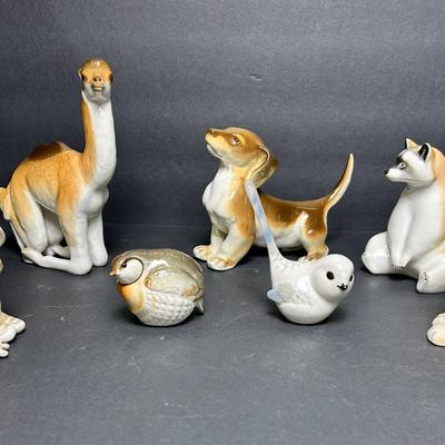 Vintage Lomonosov USSR Porcelain Animal & Bird Figurines – Cheetah, Zebra, Camel, Dog & More