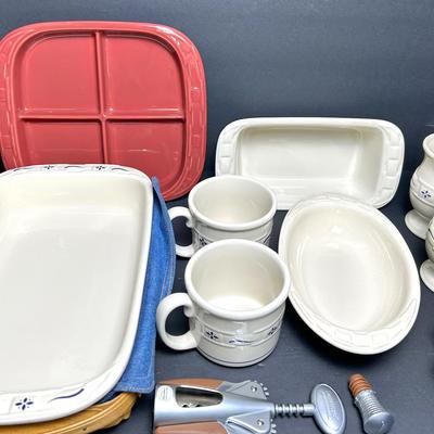 Longaberger Woven Traditions Ceramic Bakers, Mugs & Wine Accessories