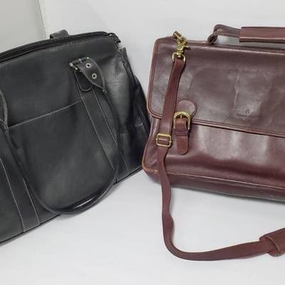 Leather Piel Laptop Tote and Etienne Aigner Messenger Bag 
