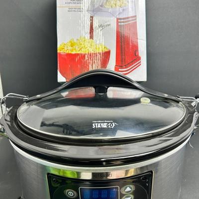Hamilton Beach Slow Cooker Model 33967 & Sealed Box Nostalgia Retro Hot Air Popcorn Maker