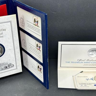 Jimmy Carter 1977 Inaugural .999 Silver Commemorative + Franklin Mint Silver Proof 'Member' Medal