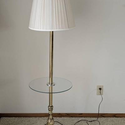 Berman Brass and Glass Floor Lamp 