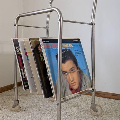 Record Cart and Vinyl Records 