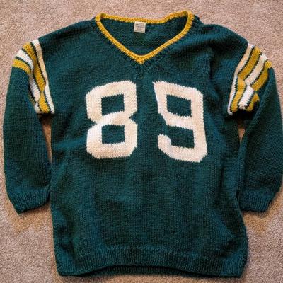 100% Wool Hand Knit Green Bay Packers Sweater 