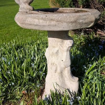 Concrete Squirrel Bird Bath