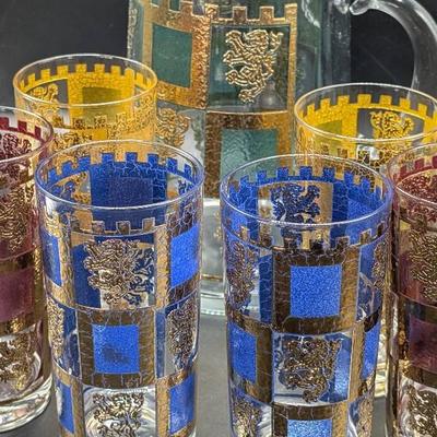 1960's West Virginia Glass Henry VIII Cocktail Set