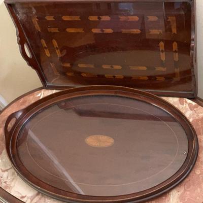 Wooden Trays With Glass Tops