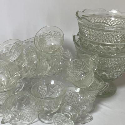 Glass Punch Bowls And Cups
