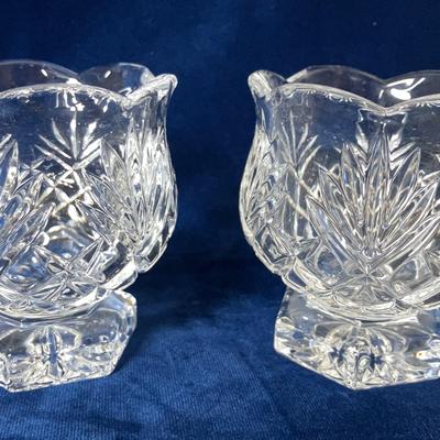 Two Marquee By Waterford Crystal Votive Candle Holders