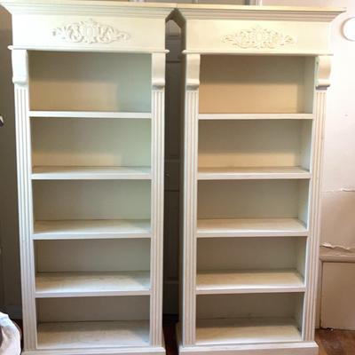 Shabby Chic White Book Cases - Set of 2 