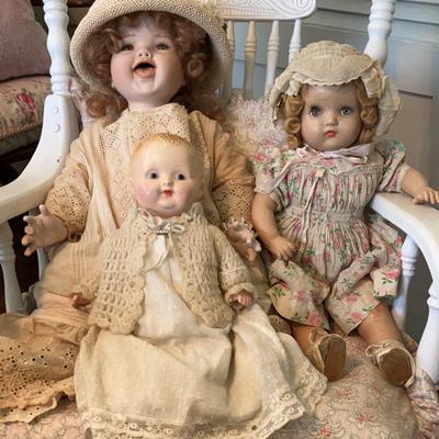 Three Vintage Dolls