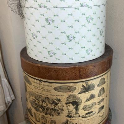 Stack Of Hat Boxes & Hat