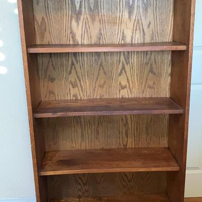 4 Shelf Oak Crested Open Bookcase