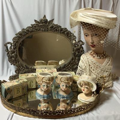 Vanity Mirrors, Head Mannequin, Lady Head Vases & Soap Boxes