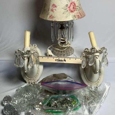 Chandelier Style Glass Lamp, Wall Sconces, & Chandelier “Crystals”