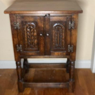 Possible Carved Oak Bedside Cabinet