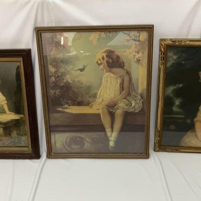 Prints - Joshua Reynolds "Miss Simplicity"  / Zula Kenyan "Bluebirds..." / Eduard Cabane" Sweetheart
