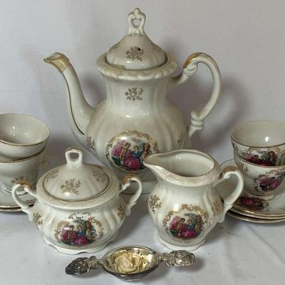 Victorian Courtship Style Porcelain Fine China tea set #22/303