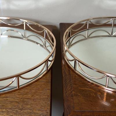 Pair of Mirror Serving Trays