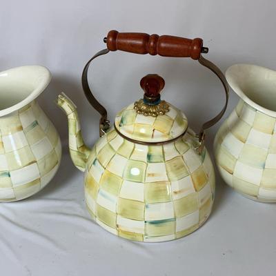Mikenzie-Childs Tea Pot & Pitchers 