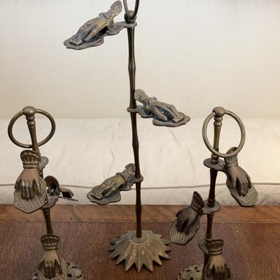 Brass Hand Clip Stands - Set Of 3 