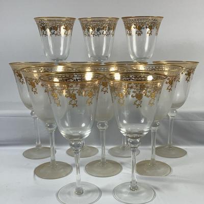 Stemware Glasses with Gold Rim - Set Of 12 